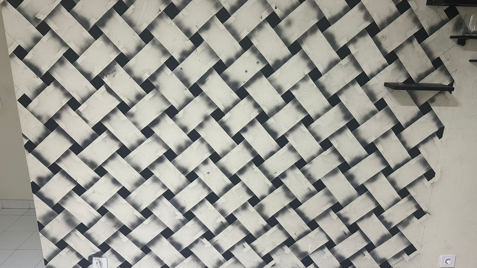 Painel decorativo em ripas